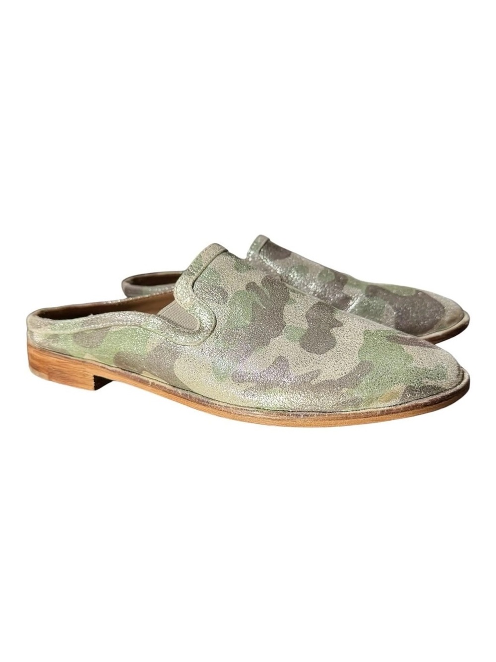 Trask Leather Camo Mules